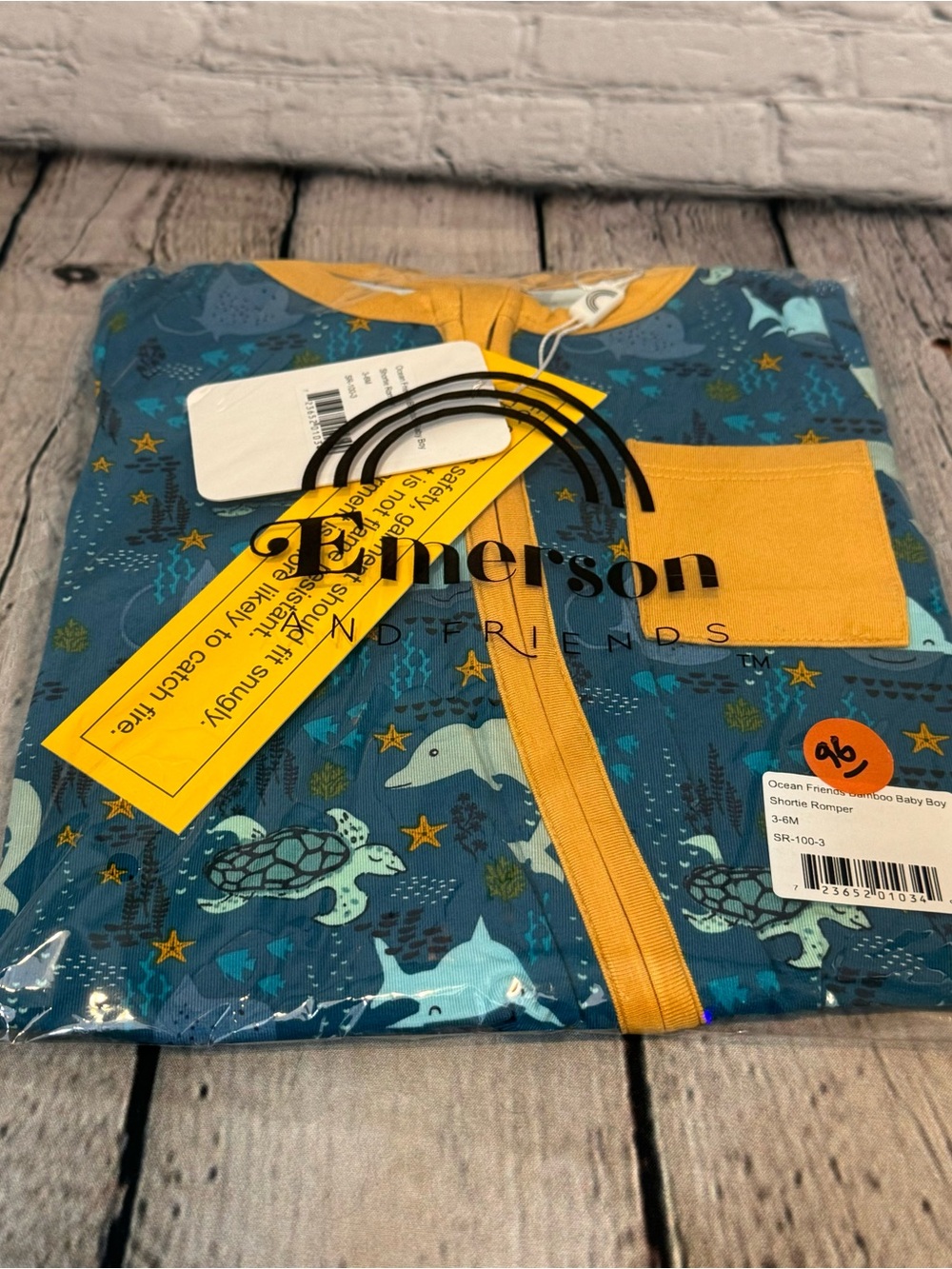 Emerson and Friends Dolphin Pattern Bamboo Shortie Romper